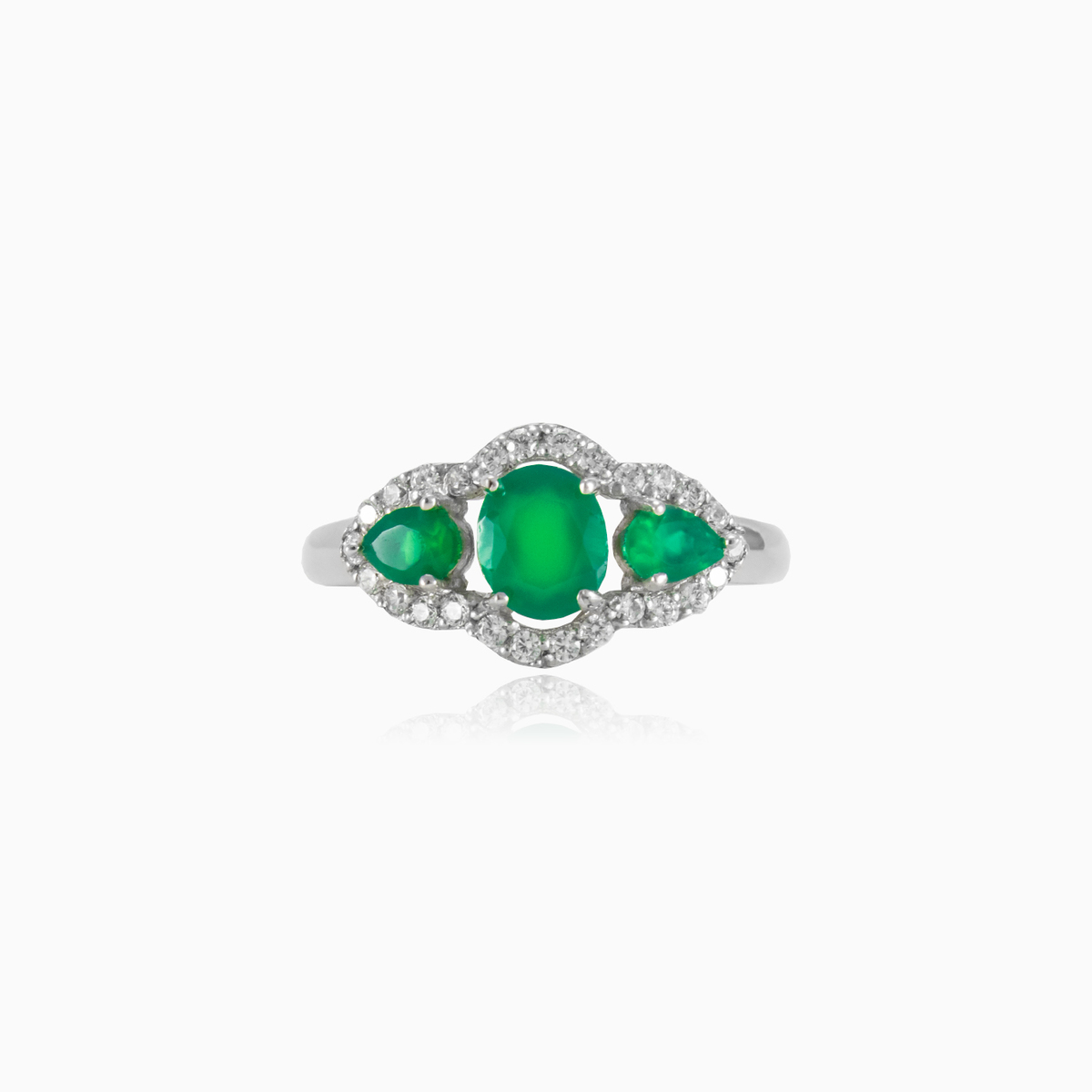 Triple jade ring woman Rings Halo N.1