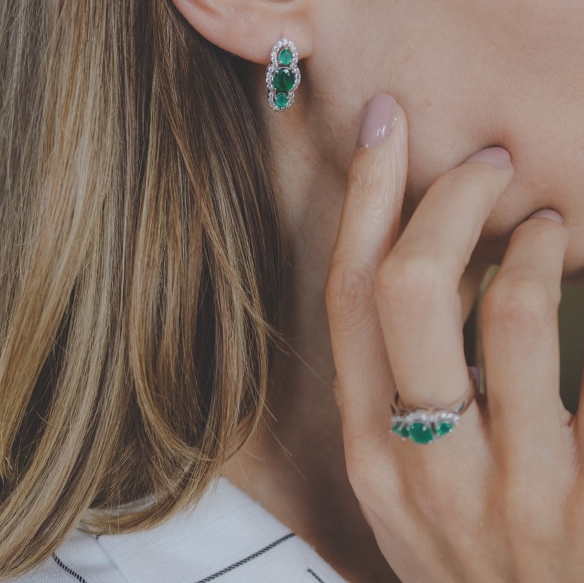 Triple jade ring woman Rings Halo N.3