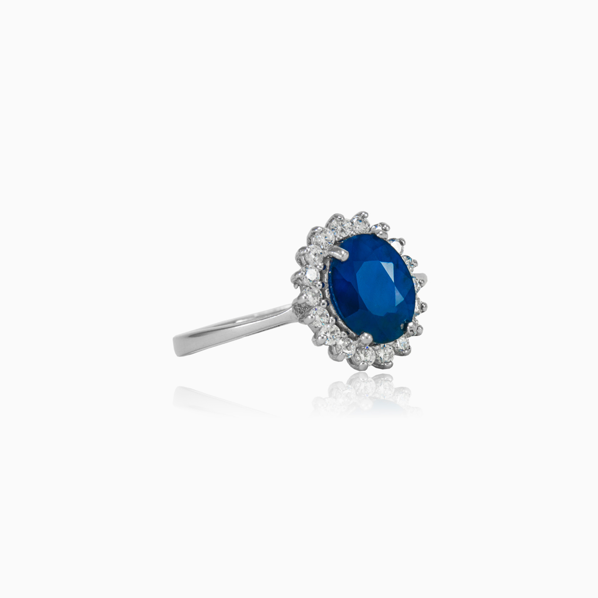 Ovaler Saphirring Frauen Ringe Halo N.2