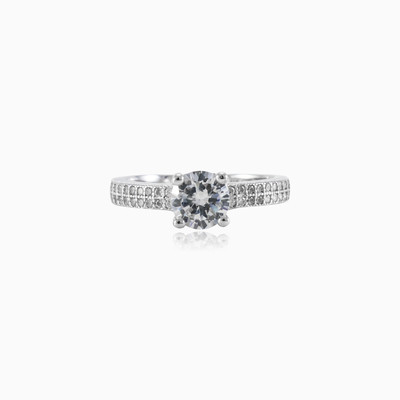 Classic accent silver ring woman Engagement rings Shine bright