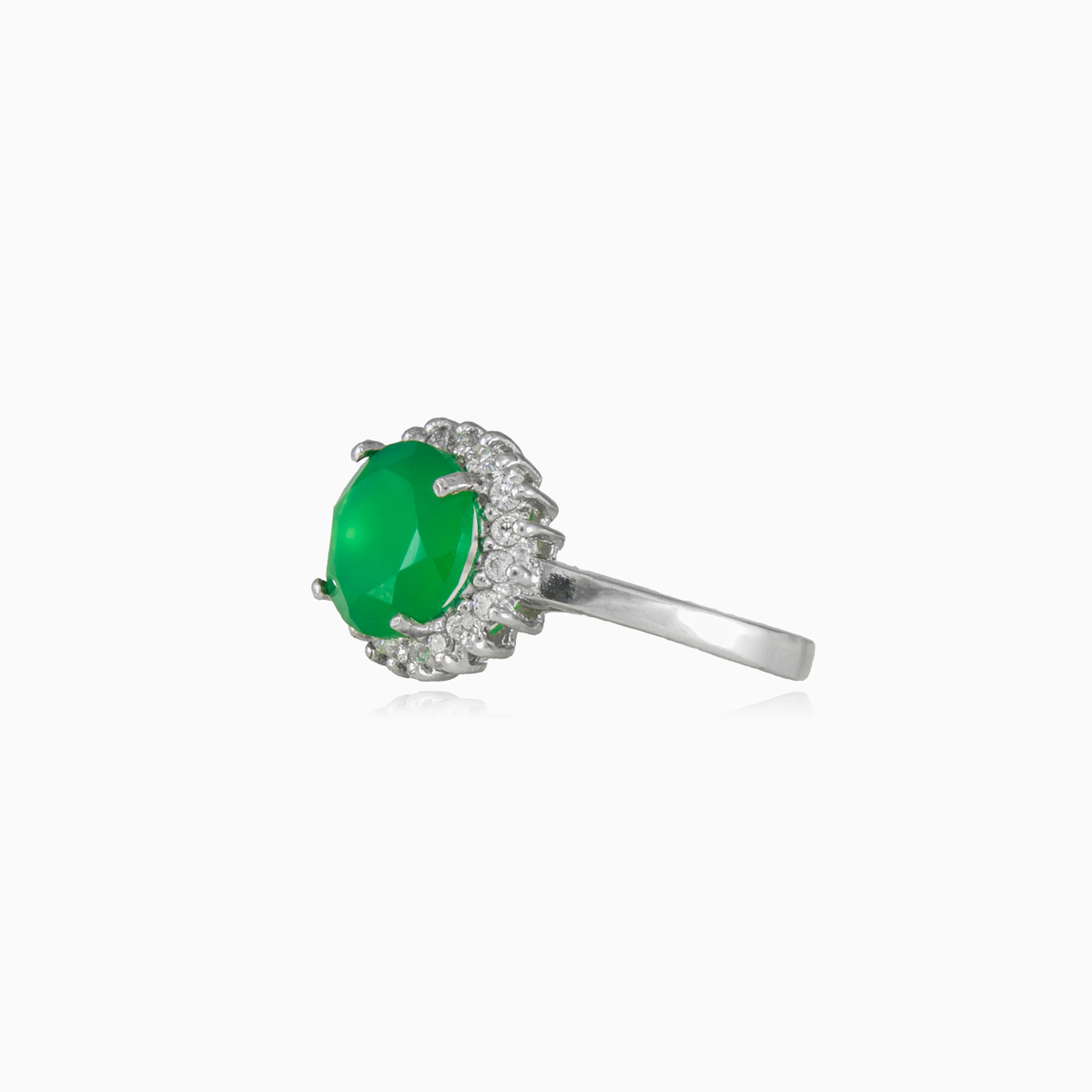 Round jade ring woman Rings Halo N.2