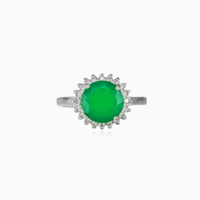 Round jade ring woman Rings Halo