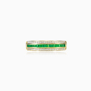 Smaragd und Diamantenband unisex Eheringe Brillantino