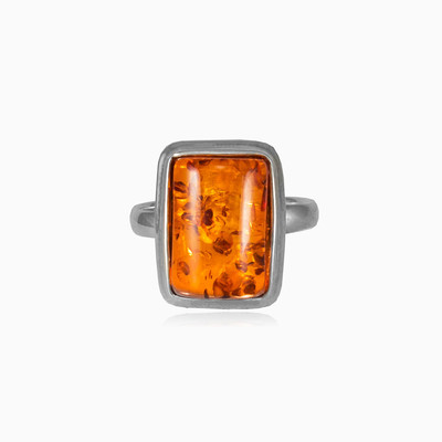 Rechteckiger bernsteinfarbener Ring Frauen Ringe Colorino