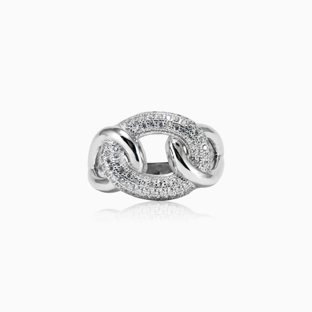Chain twisted silver ring woman Rings Shine bright N.1