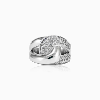 Серебрянное кольцо TWIST с кристаллами Женские Кольца Shine bright