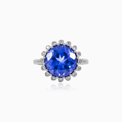 Round tanzanite ringe woman Rings Halo