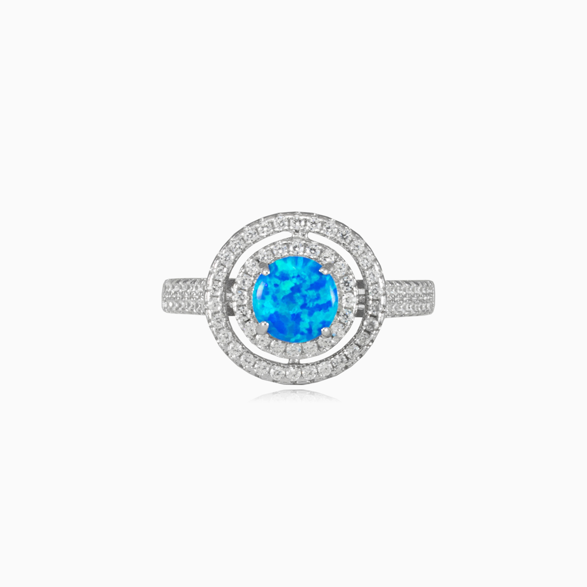 Doppelter Opal-Halo-Ring Frauen Ringe Halo N.1