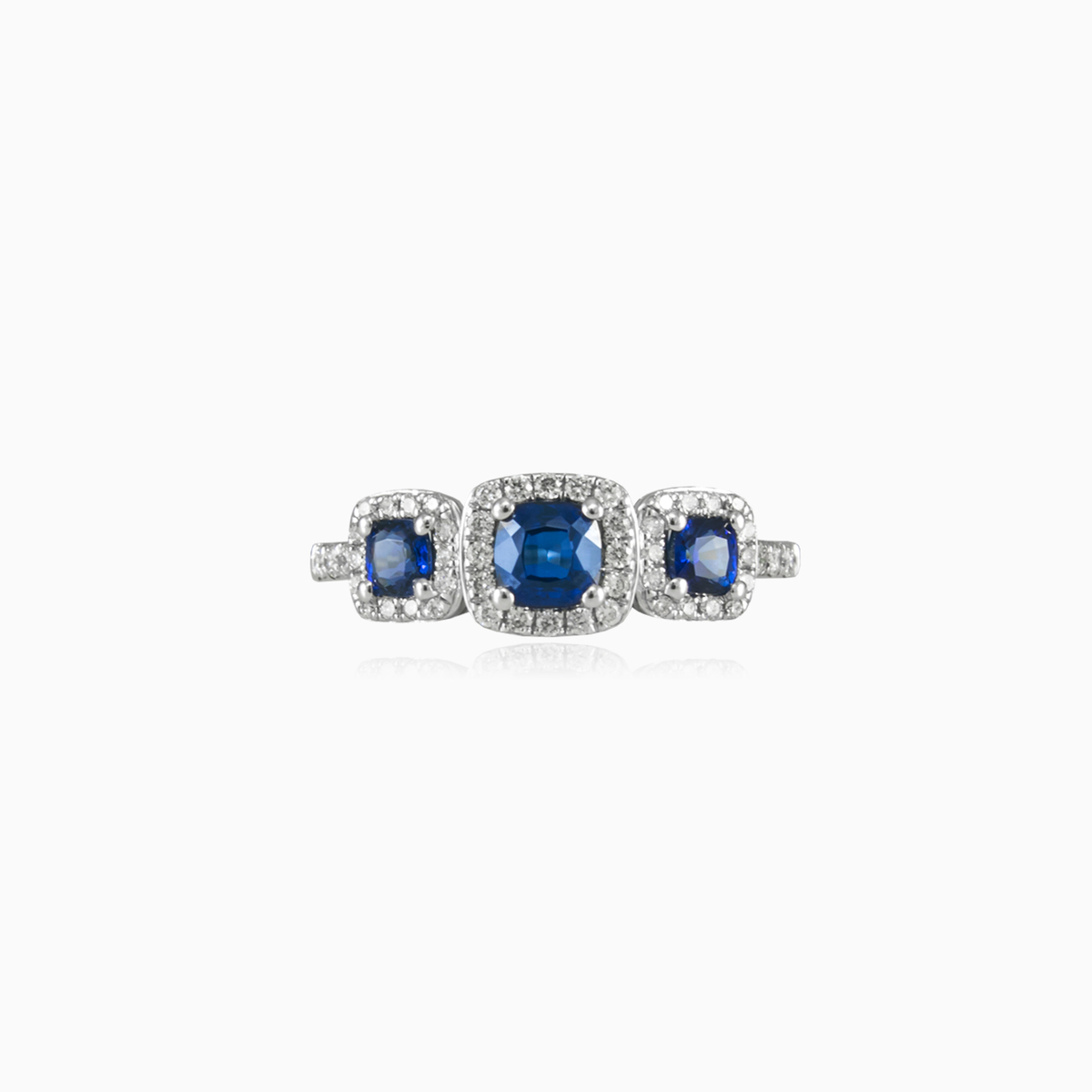Ring mit drei Kissensaphiren Frauen Verlobungsringe Brillantino N.1