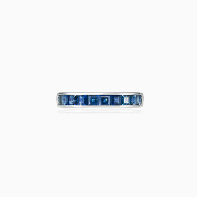 Blue sapphire band unisex Wedding rings Tinge