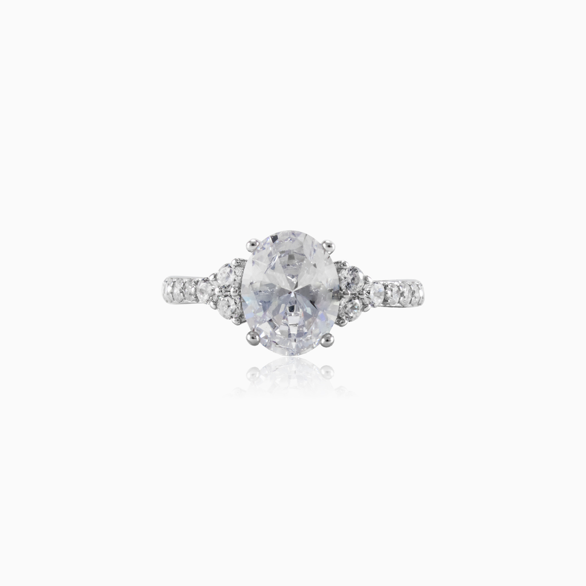 Royal silver ring woman Engagement rings Shine bright N.1