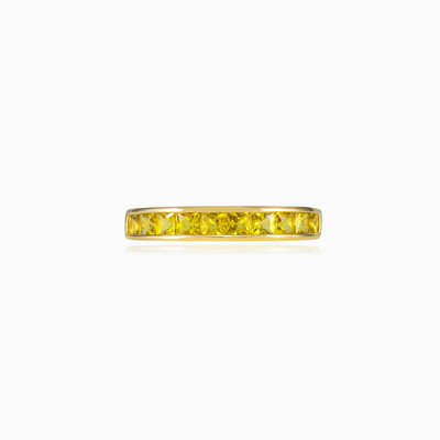 Yellow sapphire band unisex Wedding rings Tinge