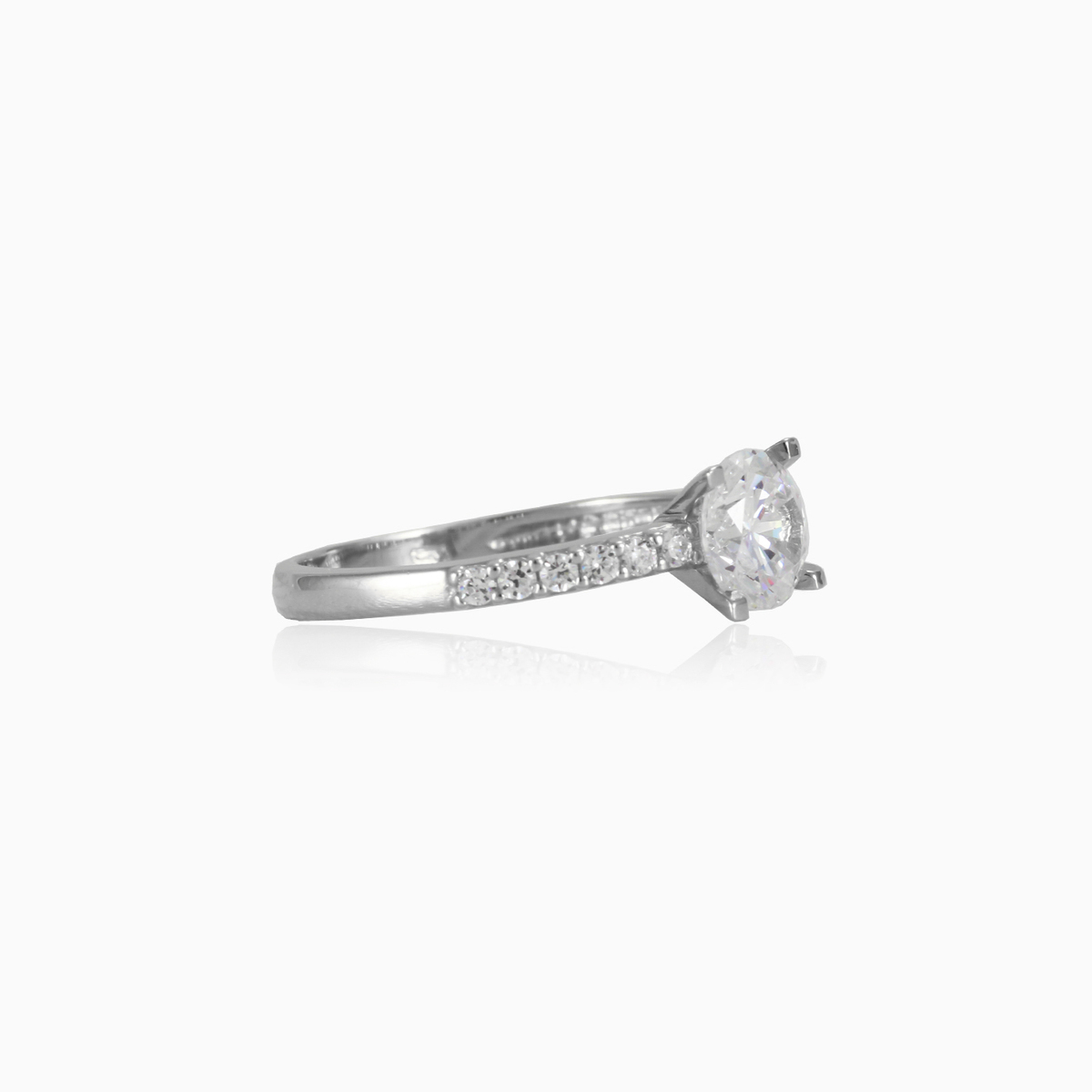 Acento anillo de oro blanco mujer Anillos de compromiso Lustrous N.2