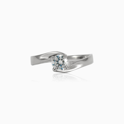 Twisted white solitaire ring woman Engagement rings Lustrous