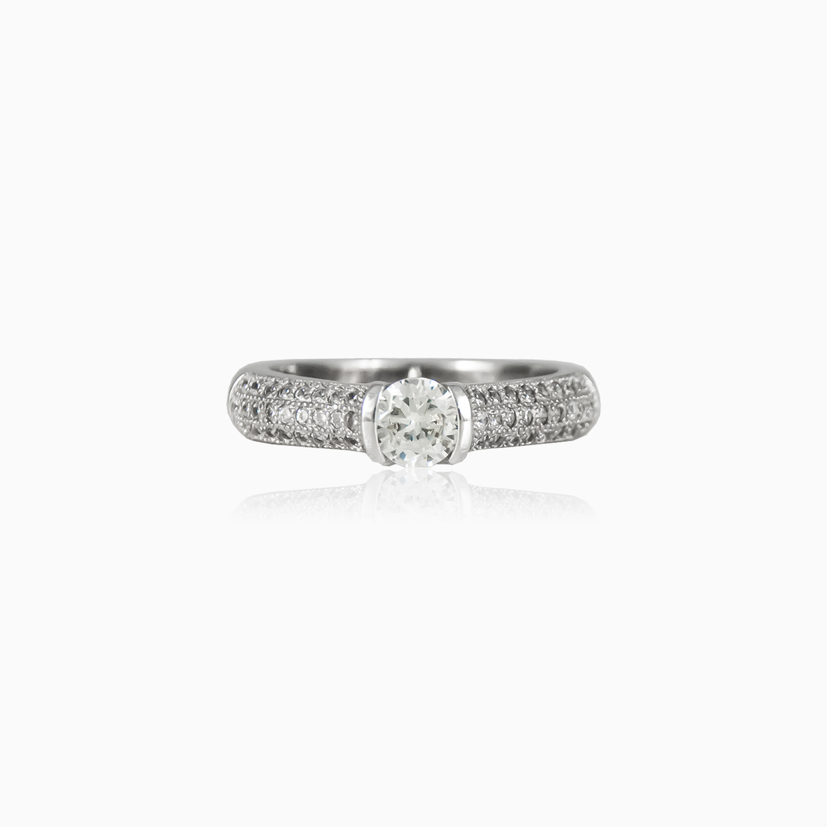 Anillo de compromiso cepillado semi-luneta mujer Anillos de compromiso Shine bright N.1