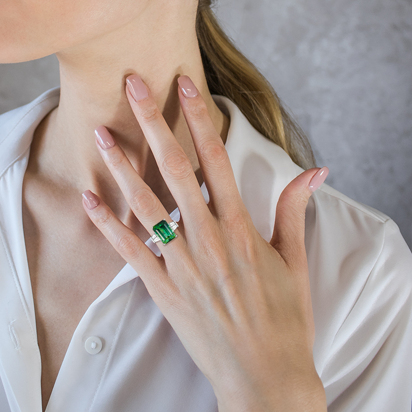Majestätischer Turmalinring Frauen Verlobungsringe Brillantino N.3