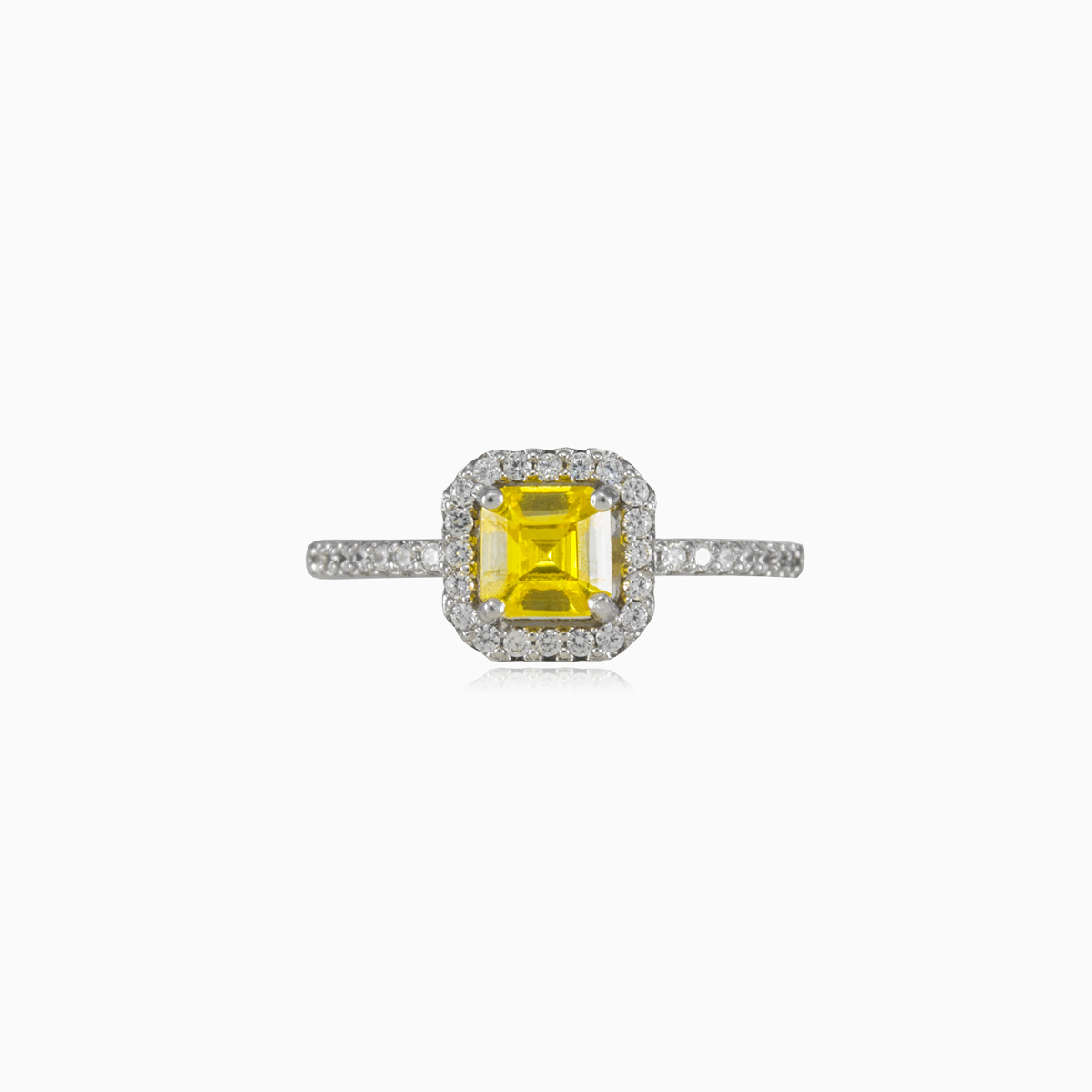 Prinzessin Citrin Ring Frauen Ringe Halo N.1