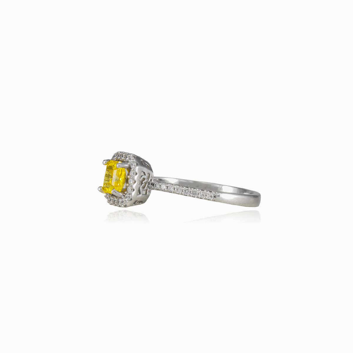 Prinzessin Citrin Ring Frauen Ringe Halo N.2