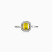 Princess citrine ring woman Rings Halo
