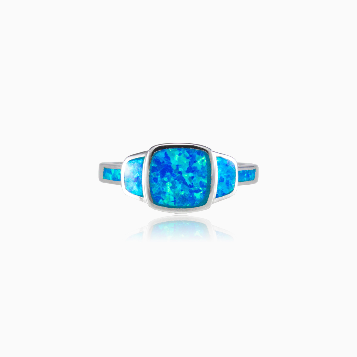 Square blue opal ring woman Rings Colorino N.1