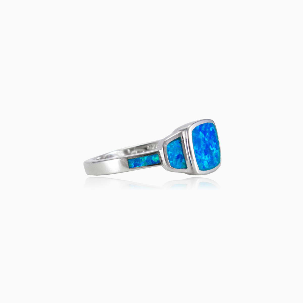 Square blue opal ring woman Rings Colorino N.2