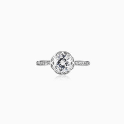 Vintage engagement silver ring woman Engagement rings Shine bright