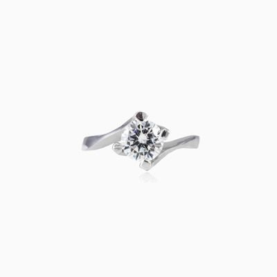 High silver solitaire woman Engagement rings Shine bright