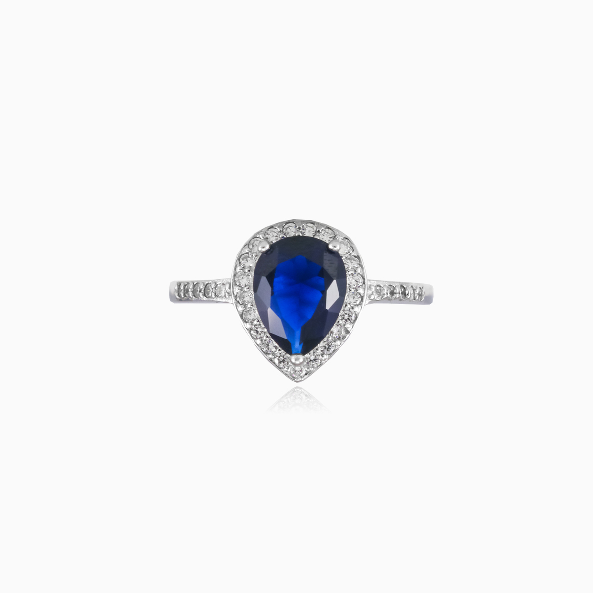 Blue quartz drop ring woman Rings Halo N.1