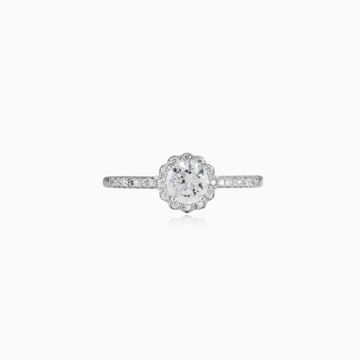 Bague royale ronde en cristal woman Engagement rings Halo