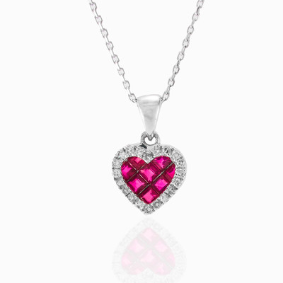 Ruby heart woman Pendants Brillantino