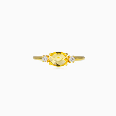 Citrine gold ring woman Rings Tinge