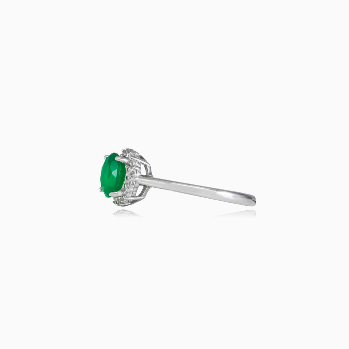 Anillo halo redondo de jade mujer Anillos Halo N.2