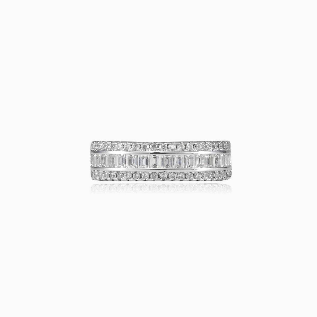 Серебряное кольцо Baguette  Женские Обручальные кольца Shine bright N.1
