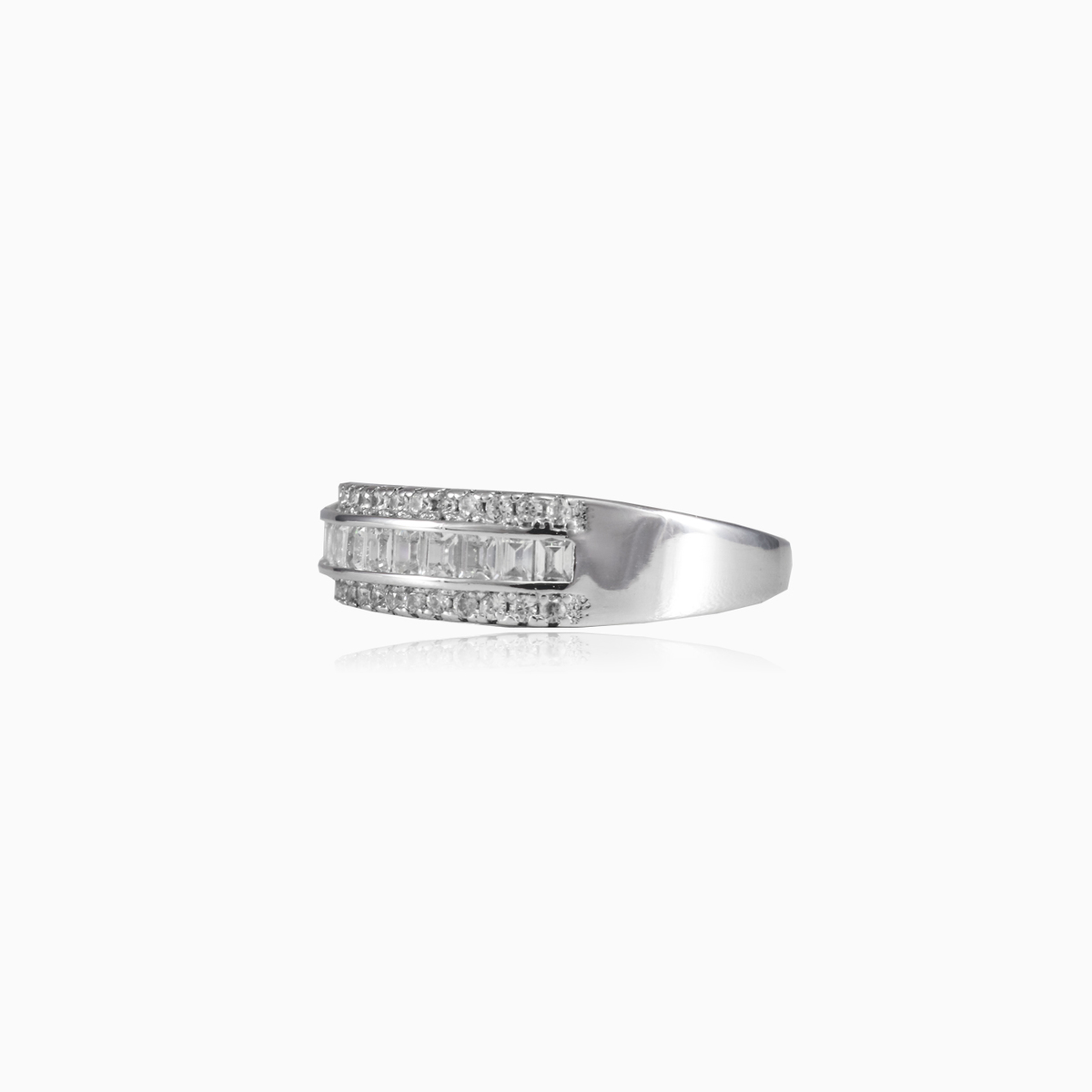 Серебряное кольцо Baguette  Женские Обручальные кольца Shine bright N.2