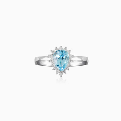Pear topaz ring woman Rings Halo