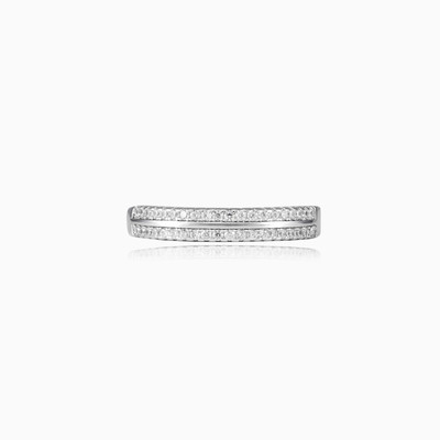 Classic two lines band ring woman Wedding rings Shine bright