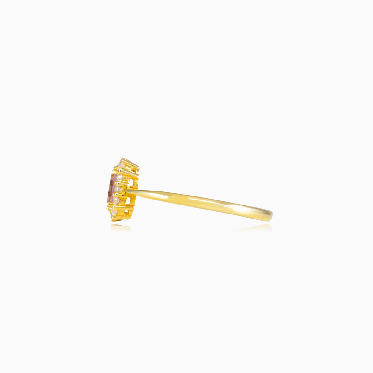 Anillo de ametista rectangular con halo mujer Anillos de compromiso Royal N.2