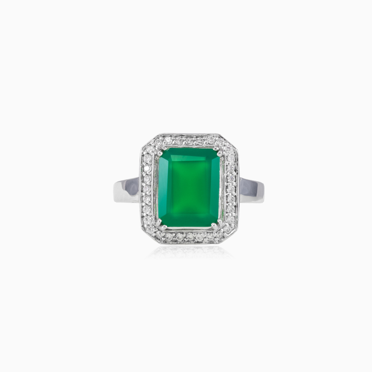 Anillo real de jade esmeralda mujer Anillos de compromiso Halo N.1