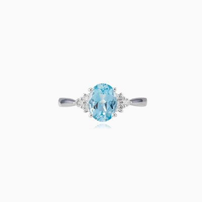 Aquamarine and diamonds ring woman Engagement rings Brillantino