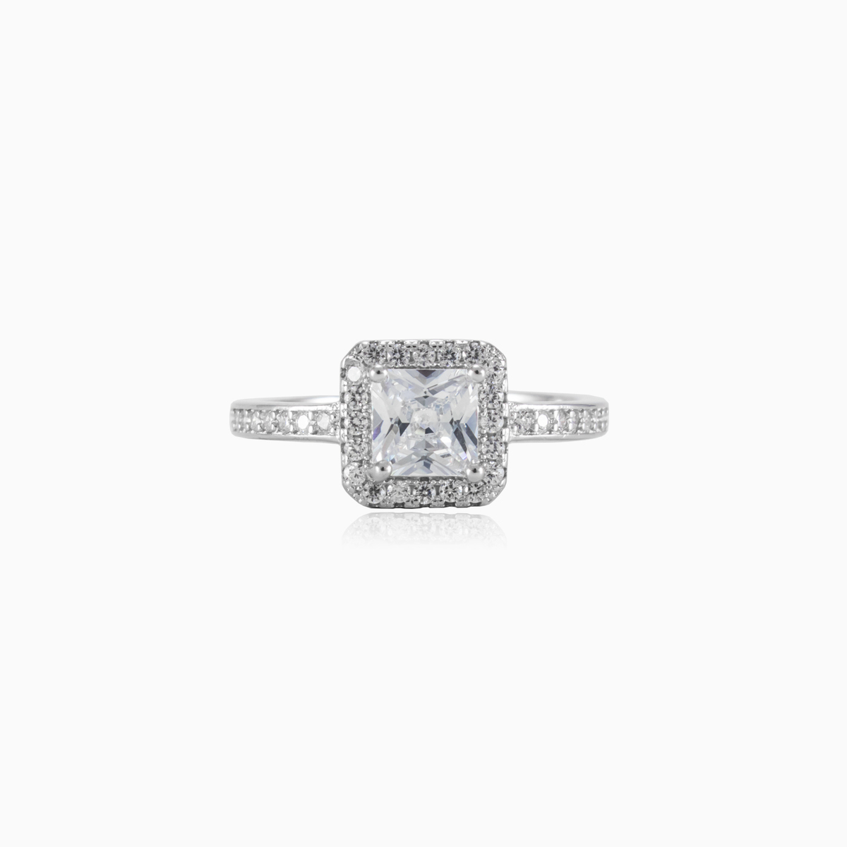 Princess crystal ring woman Engagement rings Halo N.1