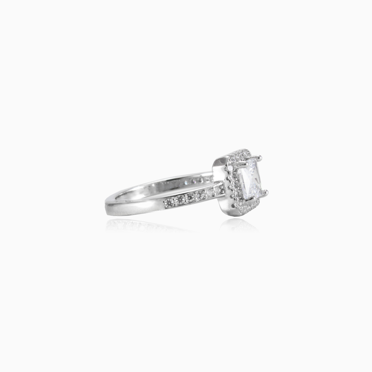 Princess crystal ring woman Engagement rings Halo N.2