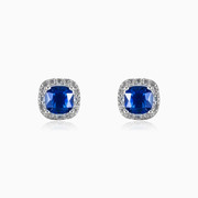 Blue square earrings woman Earrings Halo