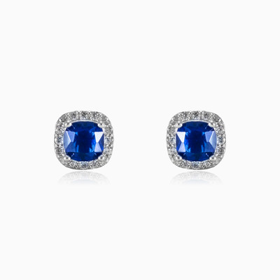 Blue square earrings woman Earrings Halo