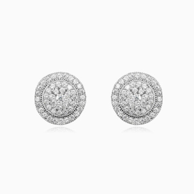 Vintage shiny studs woman Earrings Halo