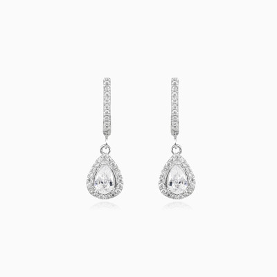 Dangling halo pear earrings woman Earrings Halo