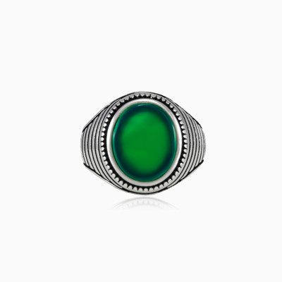 Symmetric oval jade ring unisex Rings Harmony