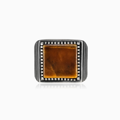 Dot symmetric tiger eye ring man Rings Harmony