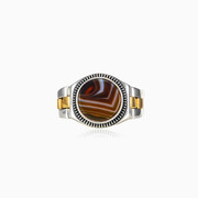 Agate oyster strap ring unisex Rings oyster strap