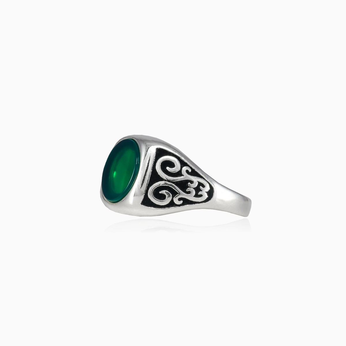 Round jade ring man Rings Palmyra N.2