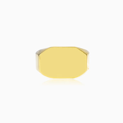 Wide octagonal gold plated ring man Rings High polished